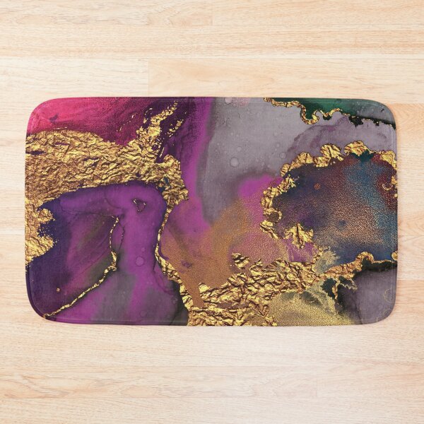 Item preview, Shiny Dark Purple and Gold Ink Marble  designed and sold by MysticMarble.