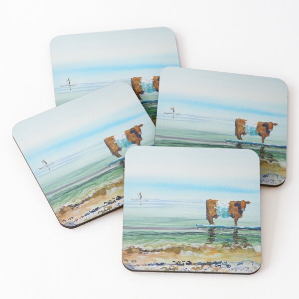 Item preview, Paddleboards painting surreal belted galloway seaside beach designed and sold by MikeJory.