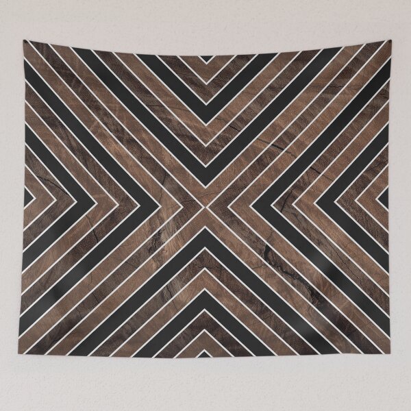 Item preview, Rustic Wood Texture Geometric Tribal Pattern Brown/Black designed and sold by CynthiaGraphics.