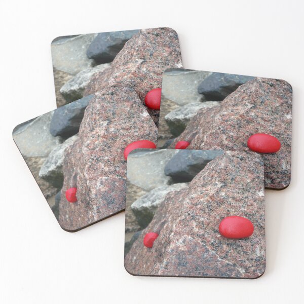 Item preview, Two red painted stones on granite rock designed and sold by un-artiges.