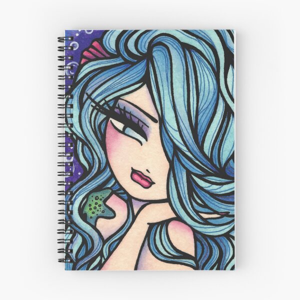 Item preview, Light Blue Haired Mermaid Whimsical Fantasy Art designed and sold by hannahlynnart.