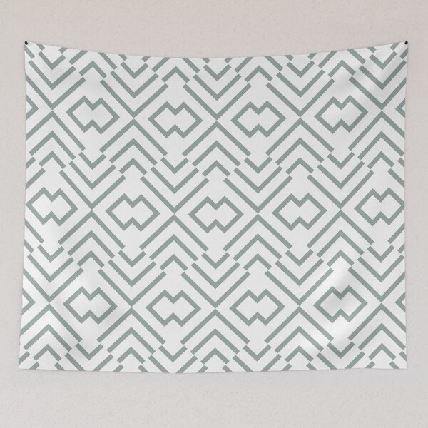 Item preview, Green and White Simple Art Deco Shape Pattern Pairs Dulux 2022 Popular Colour Fresh Foliage - Color Trends designed and sold by ColorOfTheYears.