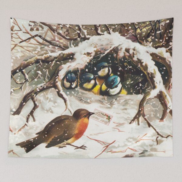 Item preview, Vintage Christmas Postcard Depicting Birds in Snow (ca. 1800–1900) designed and sold by Designedbysm.
