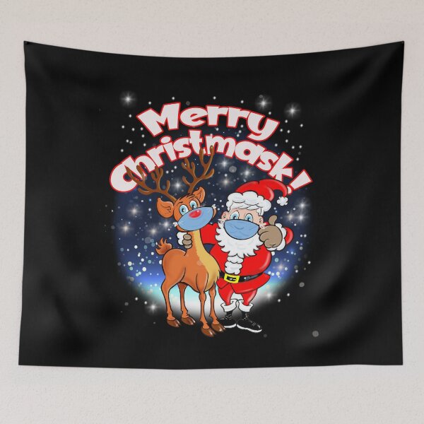 Item preview, Santa and Rudolph wish everyone a Merry Christmask! designed and sold by jimbairn.