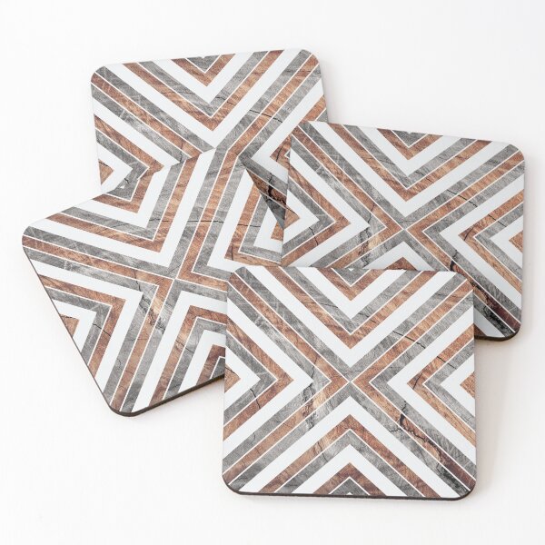 Item preview, Rustic Wood Texture Geometric Tribal Pattern Grey/White designed and sold by CynthiaGraphics.