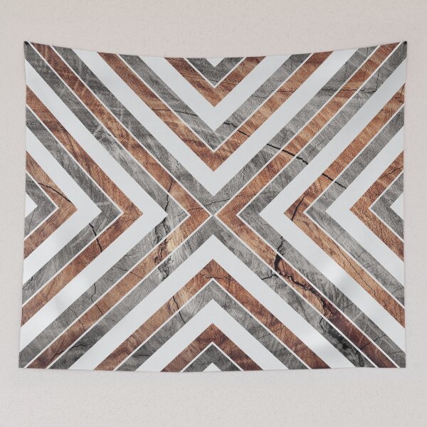 Item preview, Rustic Wood Texture Geometric Tribal Pattern Grey/White designed and sold by CynthiaGraphics.