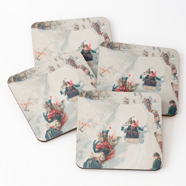 Item preview, Vintage "Tobogganing" (1886) by L. Prang & Co designed and sold by Designedbysm.