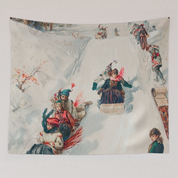 Item preview, Vintage "Tobogganing" (1886) by L. Prang & Co designed and sold by Designedbysm.