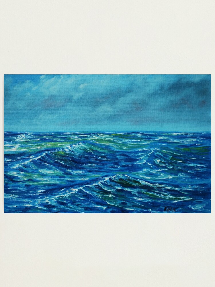 Rough Seas Oil Painting Photographic Print By Avabnd Redbubble