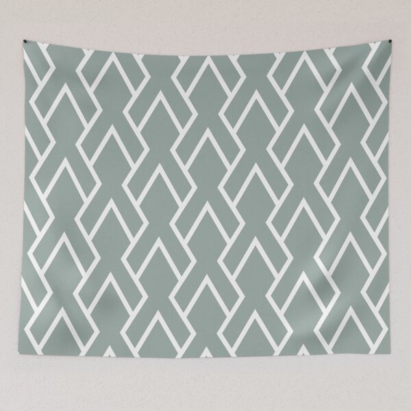 Item preview, Green and White Tessellation Line Pattern 6 Pairs Dulux 2022 Popular Colour Fresh Foliage - Color Trends designed and sold by ColorOfTheYears.