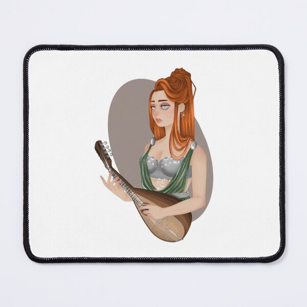 Item preview, Redhead musician mandolinist illustration designed and sold by NanouPrint.