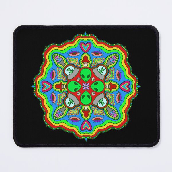 Item preview, Rainbow alien mandala designed and sold by ty-dye-ty.