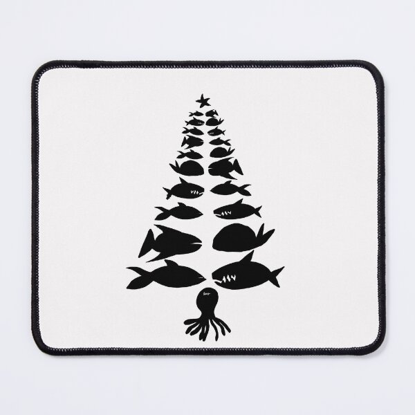 Item preview, Christmas marine tree (black white background) designed and sold by MentaLee.