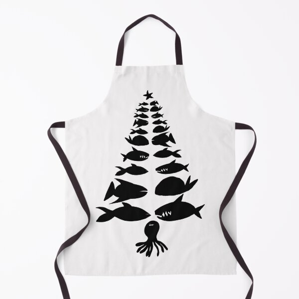 Item preview, Christmas marine tree (black white background) designed and sold by MentaLee.