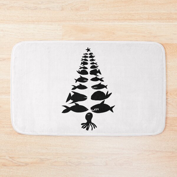 Item preview, Christmas marine tree (black white background) designed and sold by MentaLee.