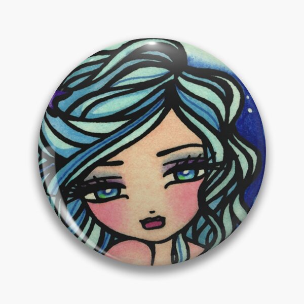 Item preview, Blue Haired Rainbow Moon Fairy Whimsical Fantasy Art designed and sold by hannahlynnart.