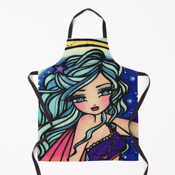 Item preview, Blue Haired Rainbow Moon Fairy Whimsical Fantasy Art designed and sold by hannahlynnart.