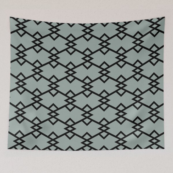 Item preview, Green and Black Tessellation Line Pattern 22 Pairs Dulux 2022 Popular Colour Fresh Foliage - Color Trends designed and sold by ColorOfTheYears.