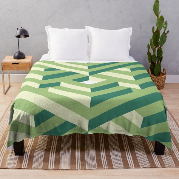 Item preview, Spring Green Abstract 3D Isometric Stripes Minimal Pattern designed and sold by patternsoup.