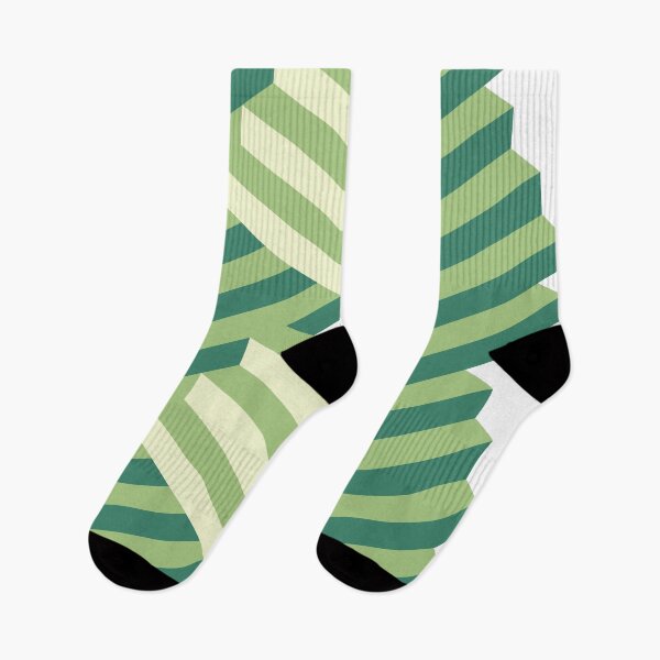 Item preview, Spring Green Abstract 3D Isometric Stripes Minimal Pattern designed and sold by patternsoup.