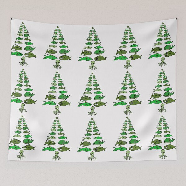 Item preview, Christmas marine tree (green white background) designed and sold by MentaLee.