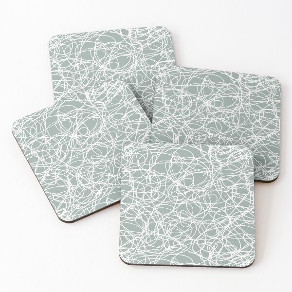 Item preview, Green and White Thick Scribble Mosaic Pattern Pairs Dulux 2022 Popular Colour Fresh Foliage - Color Trends designed and sold by ColorOfTheYears.