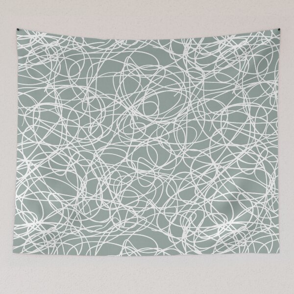 Item preview, Green and White Thick Scribble Mosaic Pattern Pairs Dulux 2022 Popular Colour Fresh Foliage - Color Trends designed and sold by ColorOfTheYears.