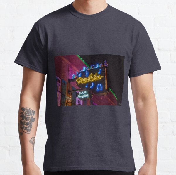 Jerry Lee Lewis Neon Sign in Beale St, Memphis, Tennessee, USA. Classic T-Shirt