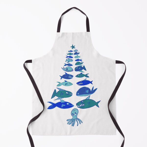 Item preview, Christmas marine tree (blue blue outline white background) designed and sold by MentaLee.
