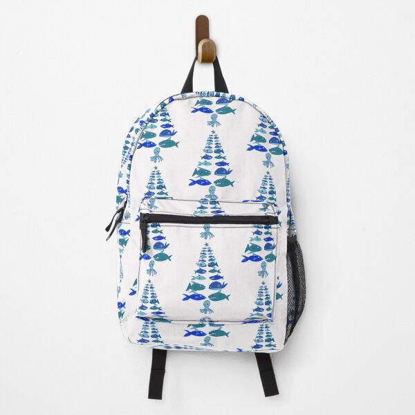 Item preview, Christmas marine tree (blue blue outline white background) designed and sold by MentaLee.