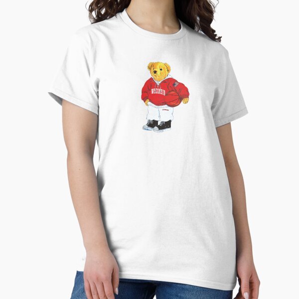 Vista previa del artículo con la obra «Oso de baloncesto de la Universidad de Wisconsin», diseñado y vendido por BermanDesigns.