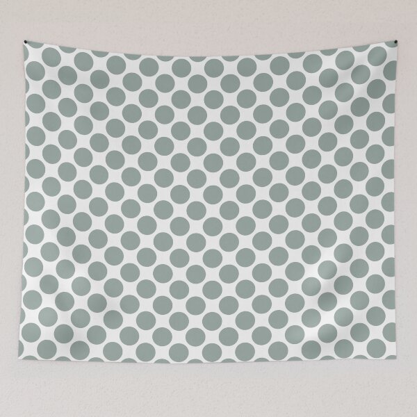 Item preview, Green and White Uniform Large Polka Dot Pattern Pairs Dulux 2022 Popular Colour Fresh Foliage - Color Trends designed and sold by ColorOfTheYears.