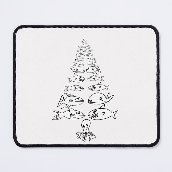 Item preview, Christmas marine tree (white black outlines white background) designed and sold by MentaLee.