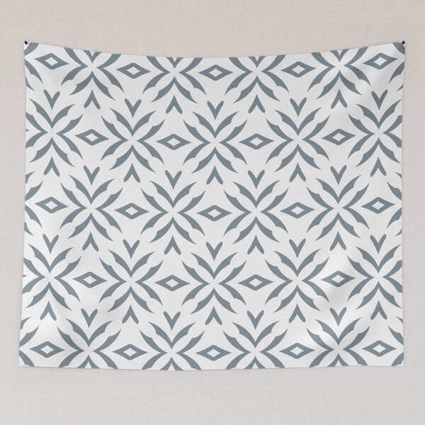 Item preview, Blue and White Abstract Flower Pattern Pairs Dulux 2022 Popular Colour Denim Drift - Color Trends designed and sold by ColorOfTheYears.