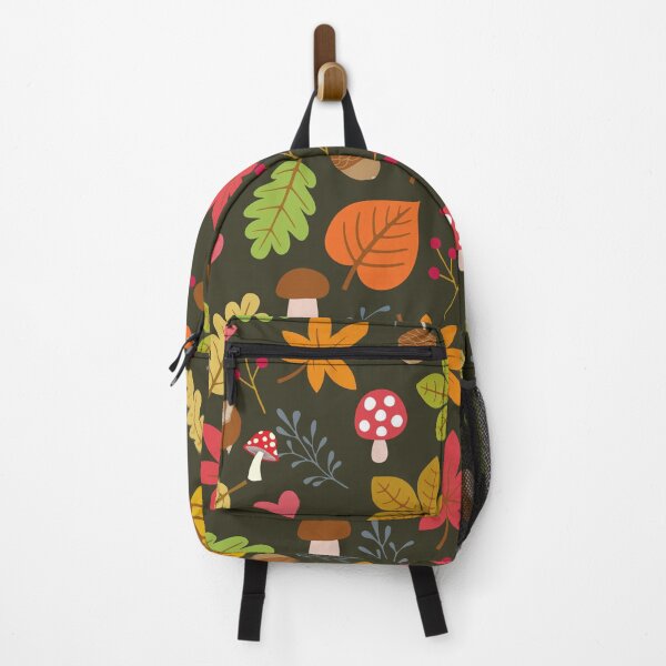 Item preview, Cute Fall Autumn Nature Pattern. Orange, Red, Green Leaves, Acorns, Autumn Berries, Wild Mushrooms designed and sold by silviaol.
