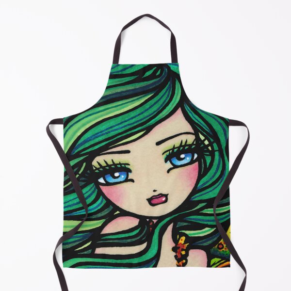 Item preview, Cute Green Haired Mermaid Whimsical Fantasy Art designed and sold by hannahlynnart.