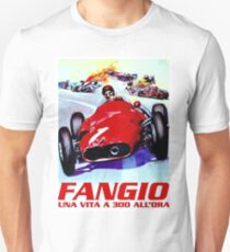 FANGIO; Vintage Grand Prix Auto Racing Print Unisex T-Shirt