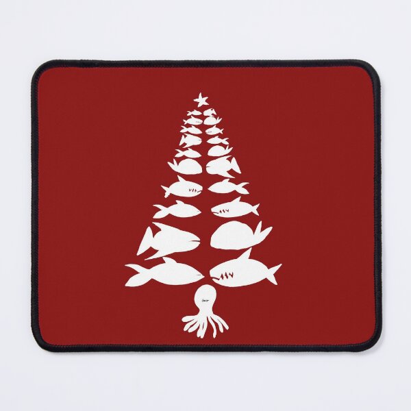 Item preview, Marine Christmas tree (white with burgundy background) designed and sold by MentaLee.