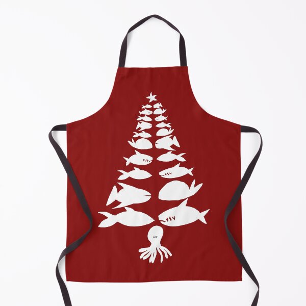 Item preview, Marine Christmas tree (white with burgundy background) designed and sold by MentaLee.
