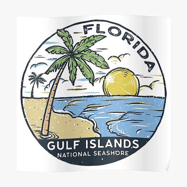 Gulf Islands National Seashore Florida Vintage Poster