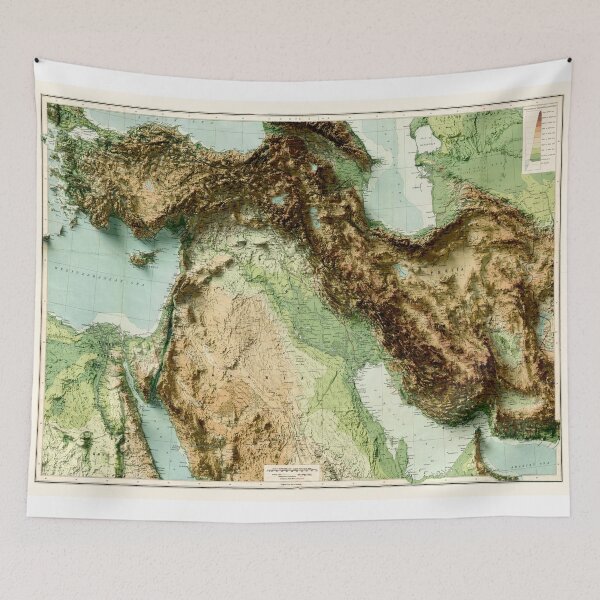 Item preview, 1916 Map of the Middle East 3D digitally-rendered designed and sold by ThinkAboutMaps.