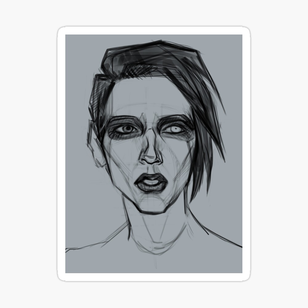 Marilyn Manson art portrait" Spiral Notebook for Sale by mudenk | Redbubble