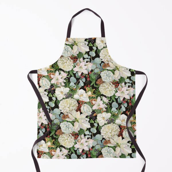 Item preview, White Winter Floral Allover Pattern designed and sold by Lynnea Washburn.