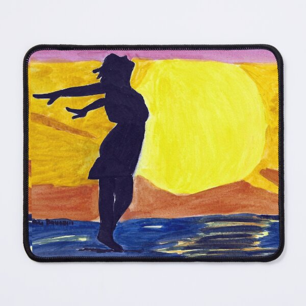 Item preview, Breezes a Girl with Arms Outstretched Behind Her on the Beach designed and sold by AliCatOriginals.