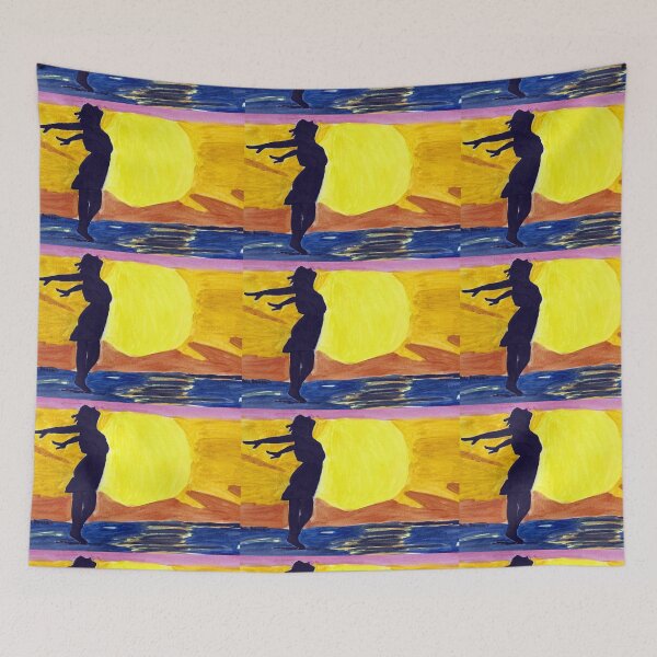 Item preview, Breezes a Girl with Arms Outstretched Behind Her on the Beach designed and sold by AliCatOriginals.