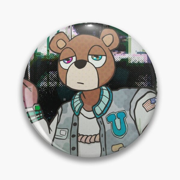 Kanye West Takashi Murakami Graduation Bear Pinback 