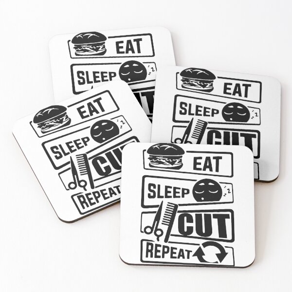 Artikelvorschau, Eat Sleep Cut Repeat Hair cut Barber Love Barber Funny Hair Cut Gift Premium Apparel Funny Holiday Xmas entworfen und verkauft von DesignByHeartUK.