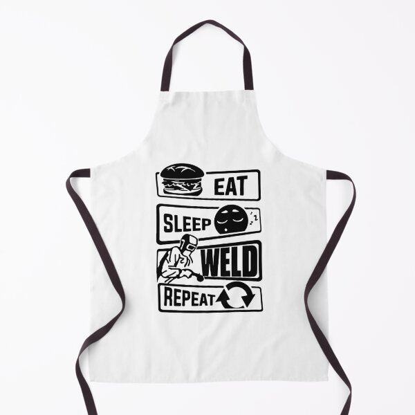 Item preview, Eat Sleep Weld Repeat Evolution of Mechanics Love Robot Human Mechanic Gift Premium Apparel Funny Holiday Xmas designed and sold by DesignByHeartUK.
