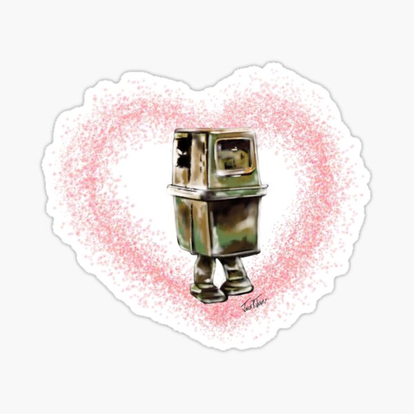 Trash can robot Sticker