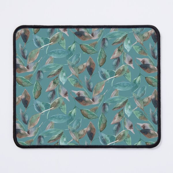 Item preview, Colorful Leaves on Blue Green Background designed and sold by Kim Lewellyan.